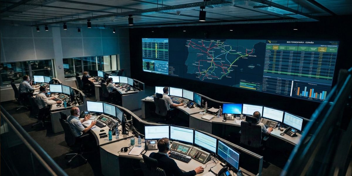 Centro de mando líneas de tren España