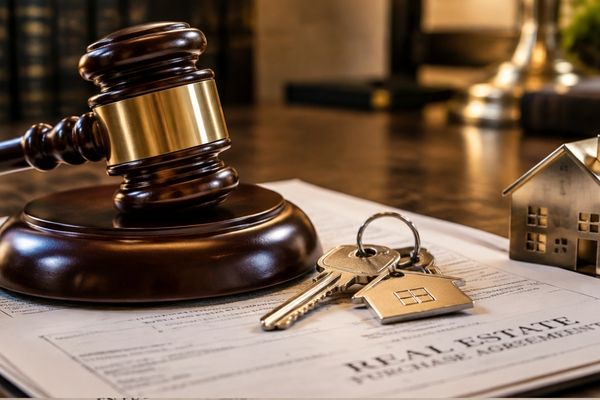 Mazo, contrato y llaves de una casa alquilada