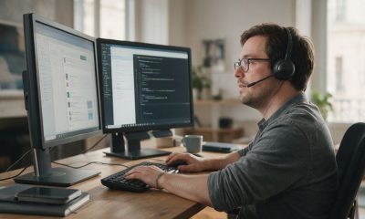 Persona teletrabajando