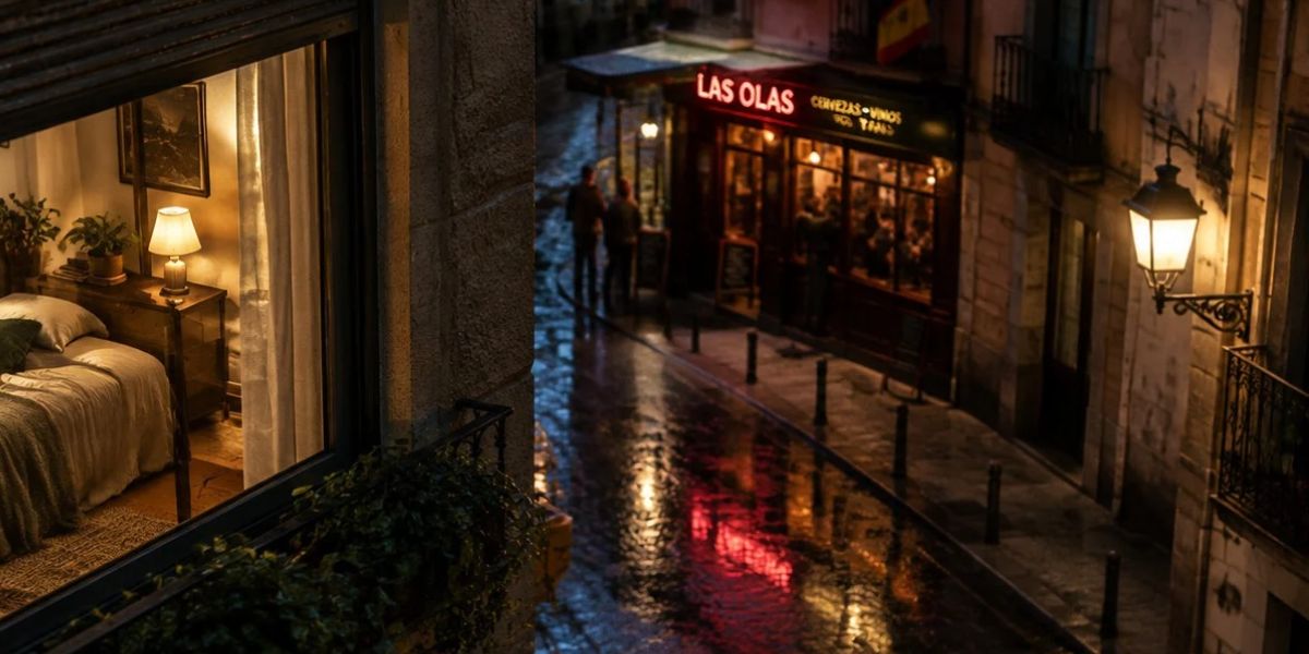 Vista de pub y comunidad de vecinos
