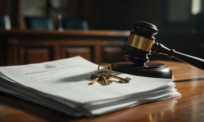 Resolución judicial, llaves y mazo