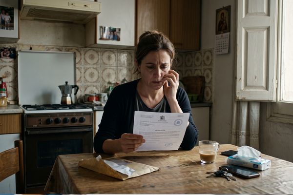 Señora recibiendo notificación