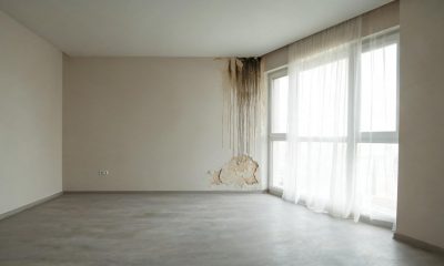 Pared de una vivienda con signos visibles de humedad y desperfectos en la pintura junto a una ventana.